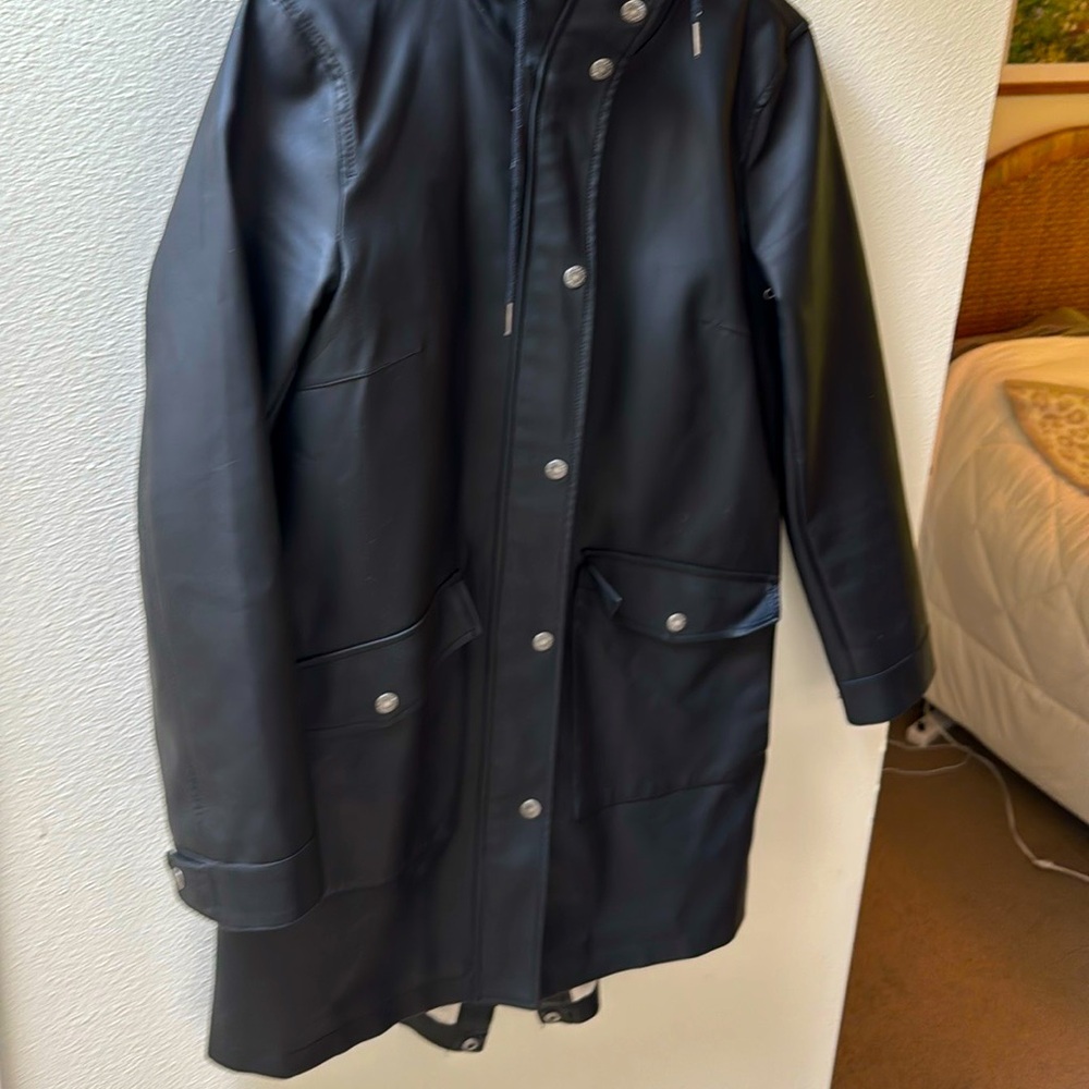 Levi's Black Trench Coat Weather-Resistant Longline